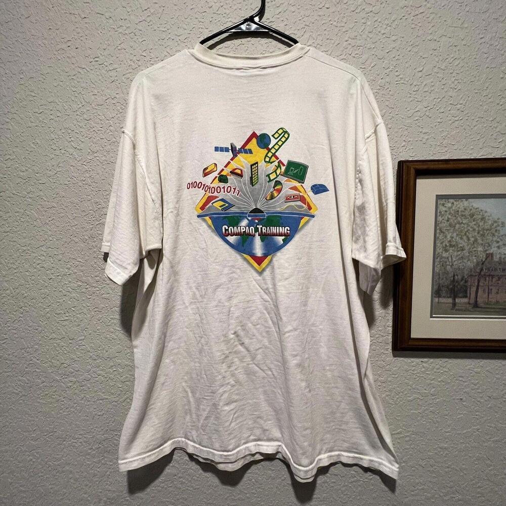 Vintage 90’s Compaq Training Computer Tech Shirt Size XL